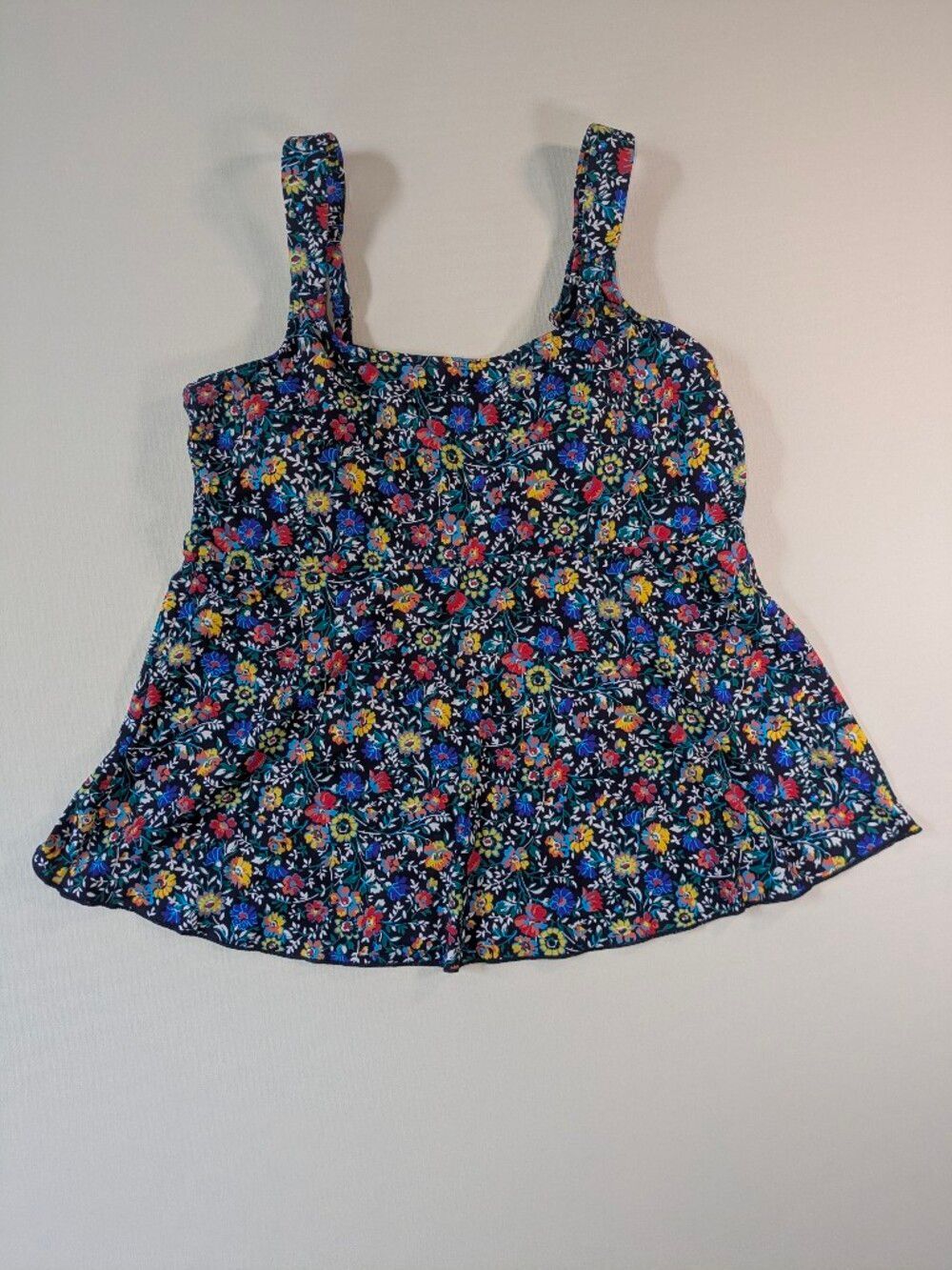 Lands' End Women's Multi Floral Swim Tankini Top Plus Size NWT Size 14 16
